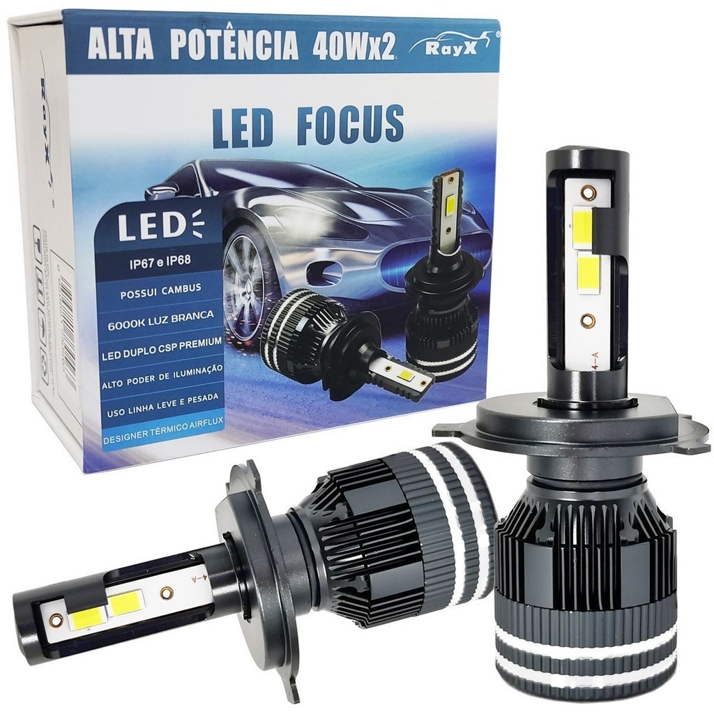 Kit Ultra Led 80W H4 Focus RayX 12000 Lumens 6000K - Spare Parts and Accessories for Vehicles