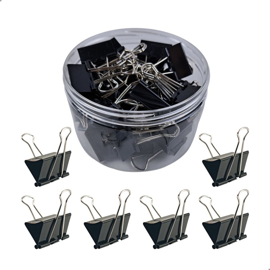 Kit 24 Clips Prendedor Borboleta De Papel Grampo Mola 41mm
