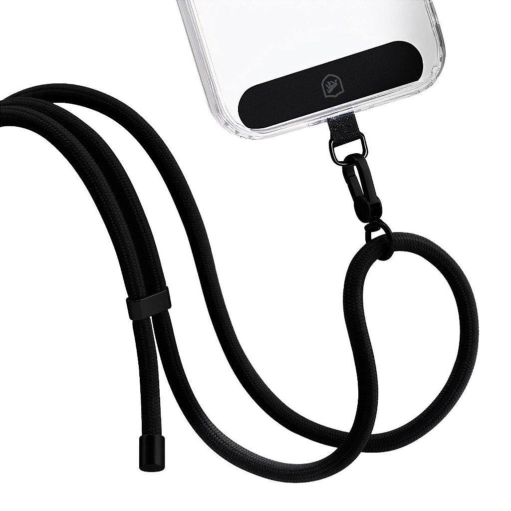 Cordão de Segurança AntiFurto para Celular Cor Preto Alça Ajustável de pescoço Strap Armor - Gshield