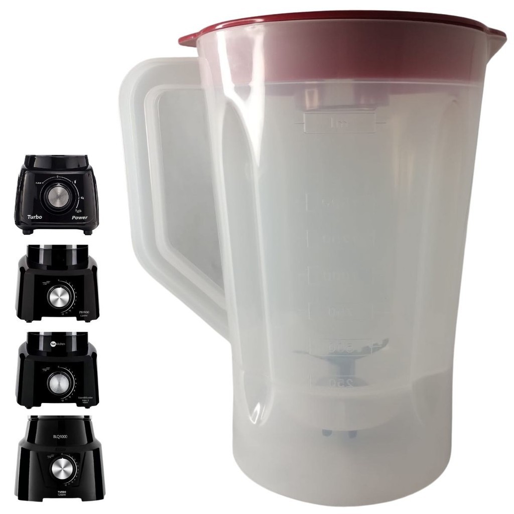 Copo Translúcido Compatível Turbo Power PH900 Fun Kitchen Max 2 B 1000 Vermelha