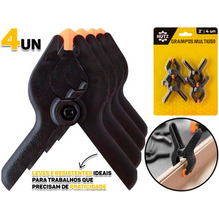 Kit 4 Grampos Multiuso Prendedor Plástico 2 Polegadas Para Marcenaria Artesanato Reparos em Oferta na Shopee