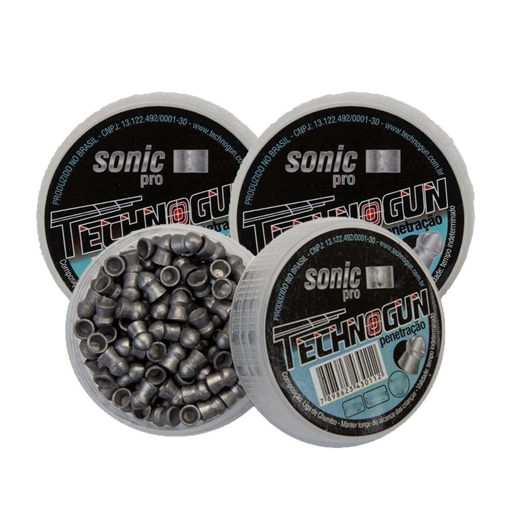 3 Latas de Chumbinho Sonic Pro 4.5mm 750 Unidades - Technogun