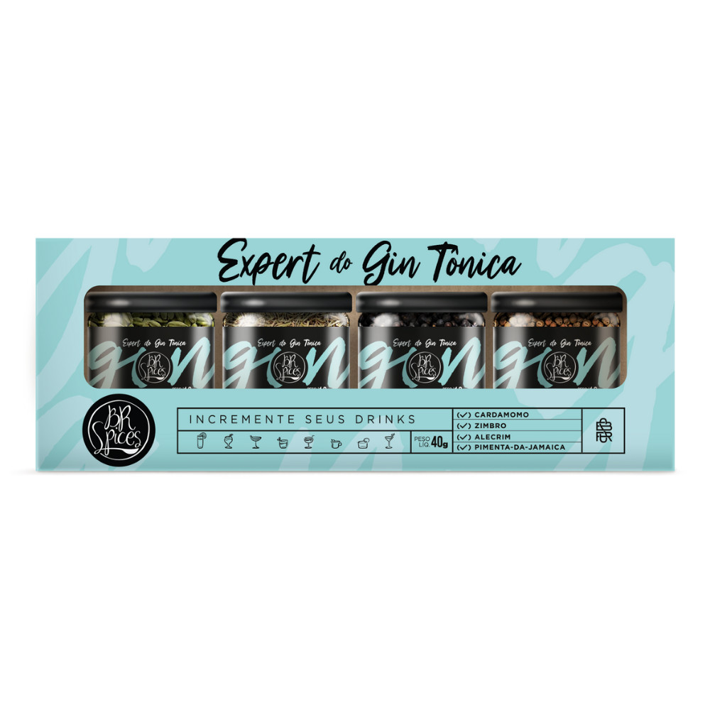 Kit Expert do Gin Tônica Caixa com4 Mini Potes BR Spices 40 - Food & Beverages