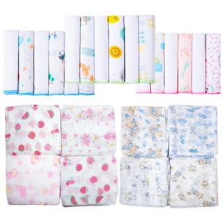 Kit 11 Peças - 5 Fraldas 60x60cm + 6 Paninho de Boca 30x30cm 100% Algodão Grande Macias Es...
