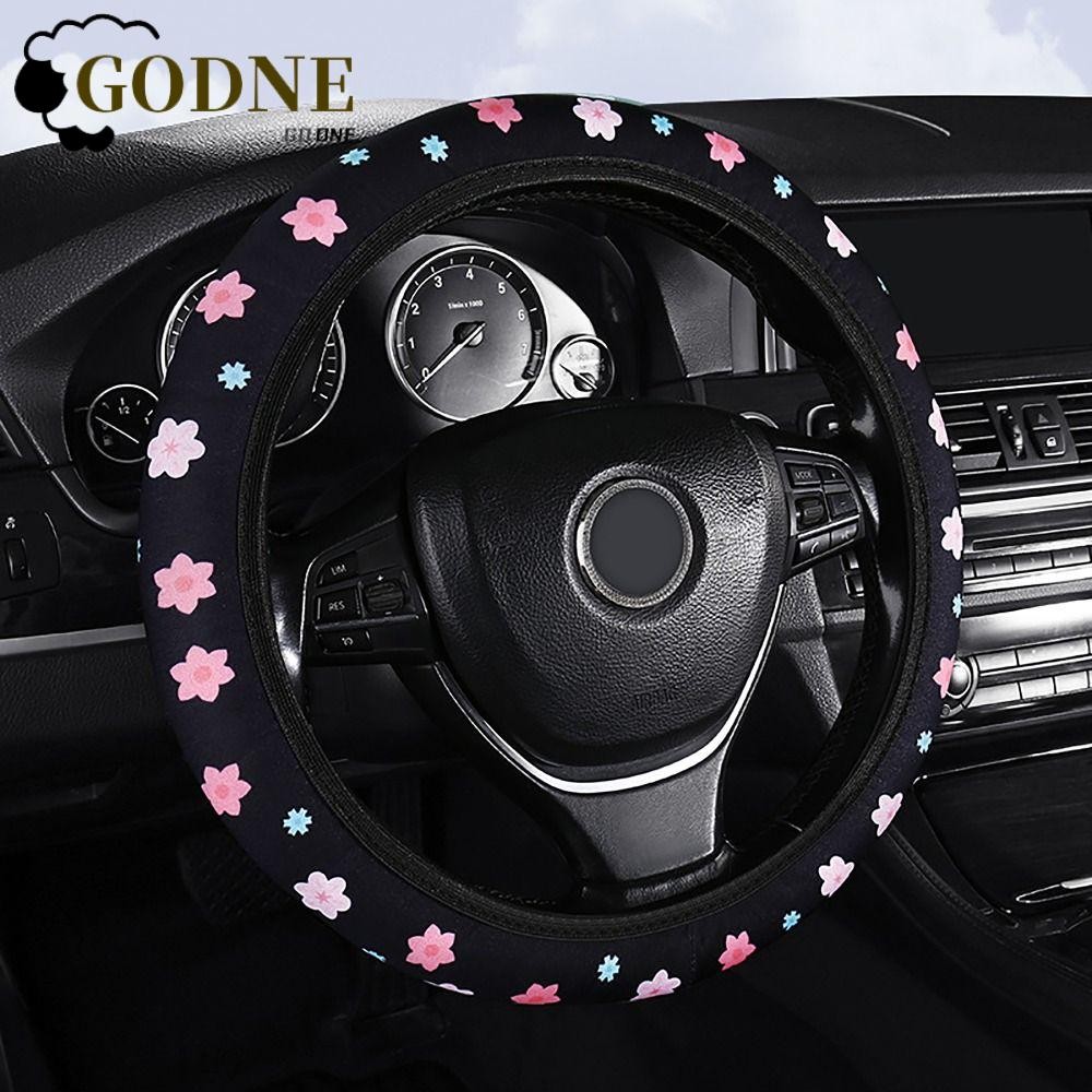 GODNESSFO Capa De Carro , Volante Impressa Com Flores Antiderrapantes , Protetor De Cinto De Segurança Para Decoração De em Oferta na Shopee