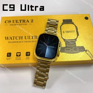 2025 C9 Ultra 2 Gold Smart Watch NFC Relógio Smartwatch Sem Fio Bluetooth Chamada Homens Mulheres Série Esportiva PK HK9