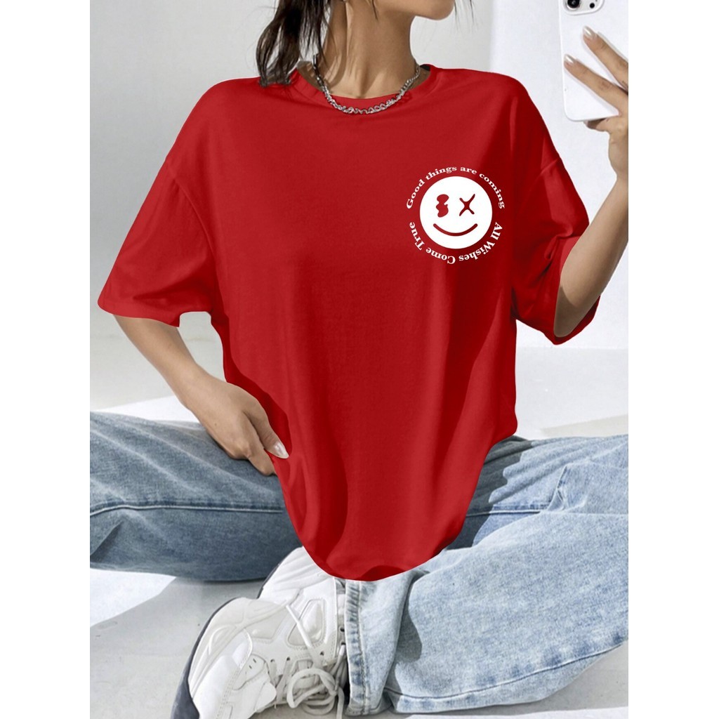 Blusa Reforço Confortavel T Shirt Estilo Despojada Good Things Camisa Fofa Personalizada Oversized