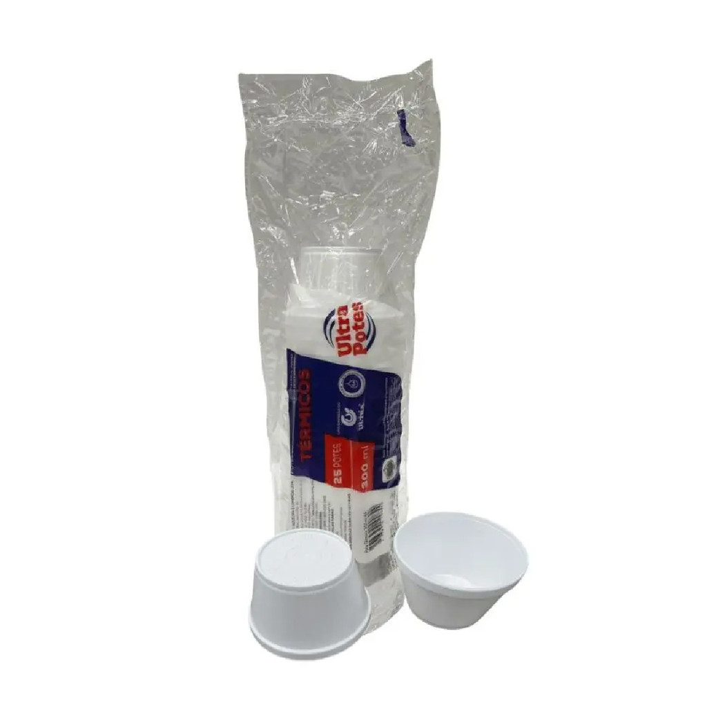 Pote Térmico de Isopor 300ML Descartável C/200 Caldo Sorvete