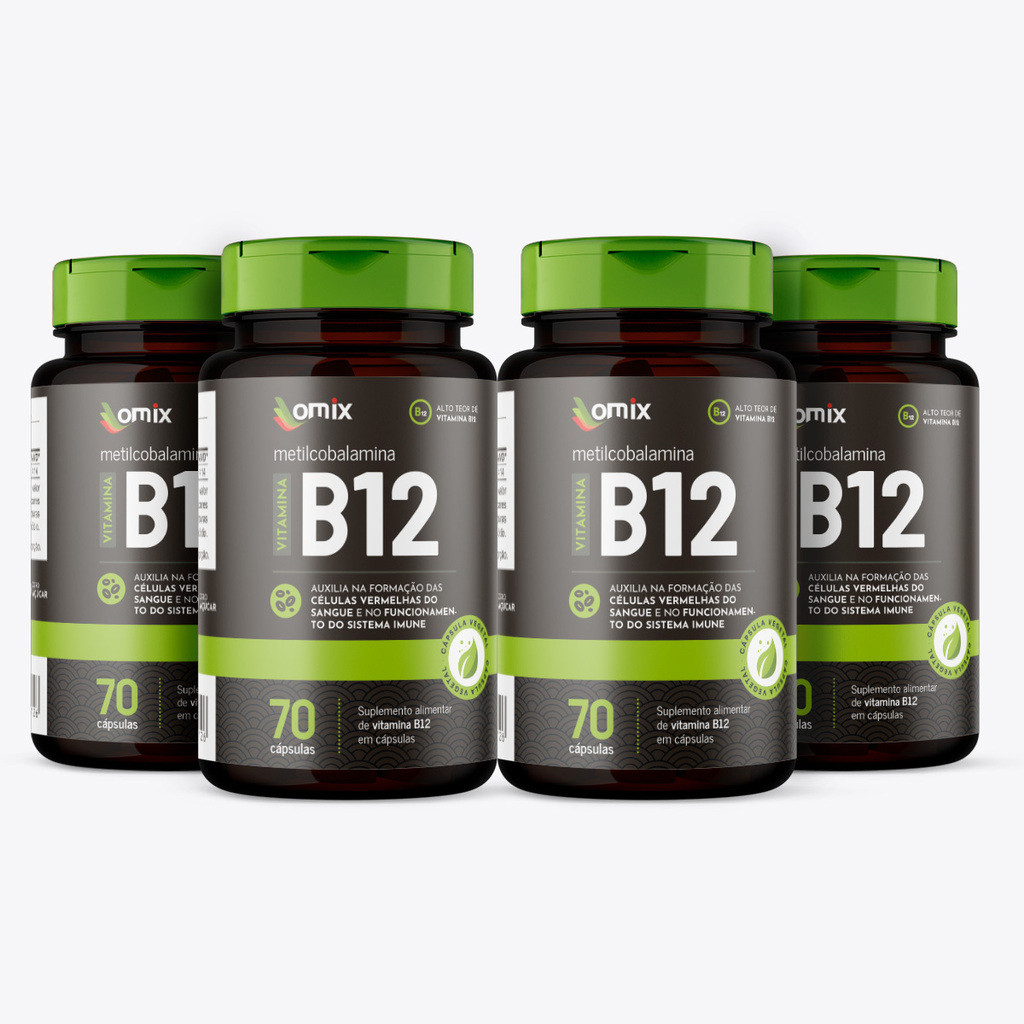Kit 4x - Vitamina B12 - 70 cápsulas