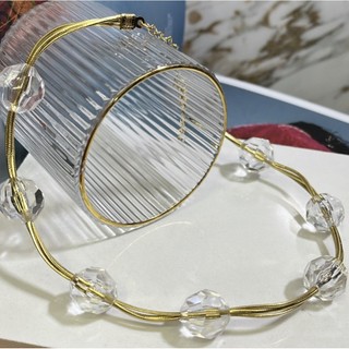 Colar de acrilico transparente moderno novidade blogueira colar de fio delicado com bolas acrílicas máxi colar resina