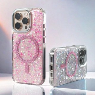 Capa Magnética Com Glitter Anti-Queda Para IPhone 16 15 14 13 11 Pro Max 16 Plus Dura Buraco Grande em Oferta na Shopee