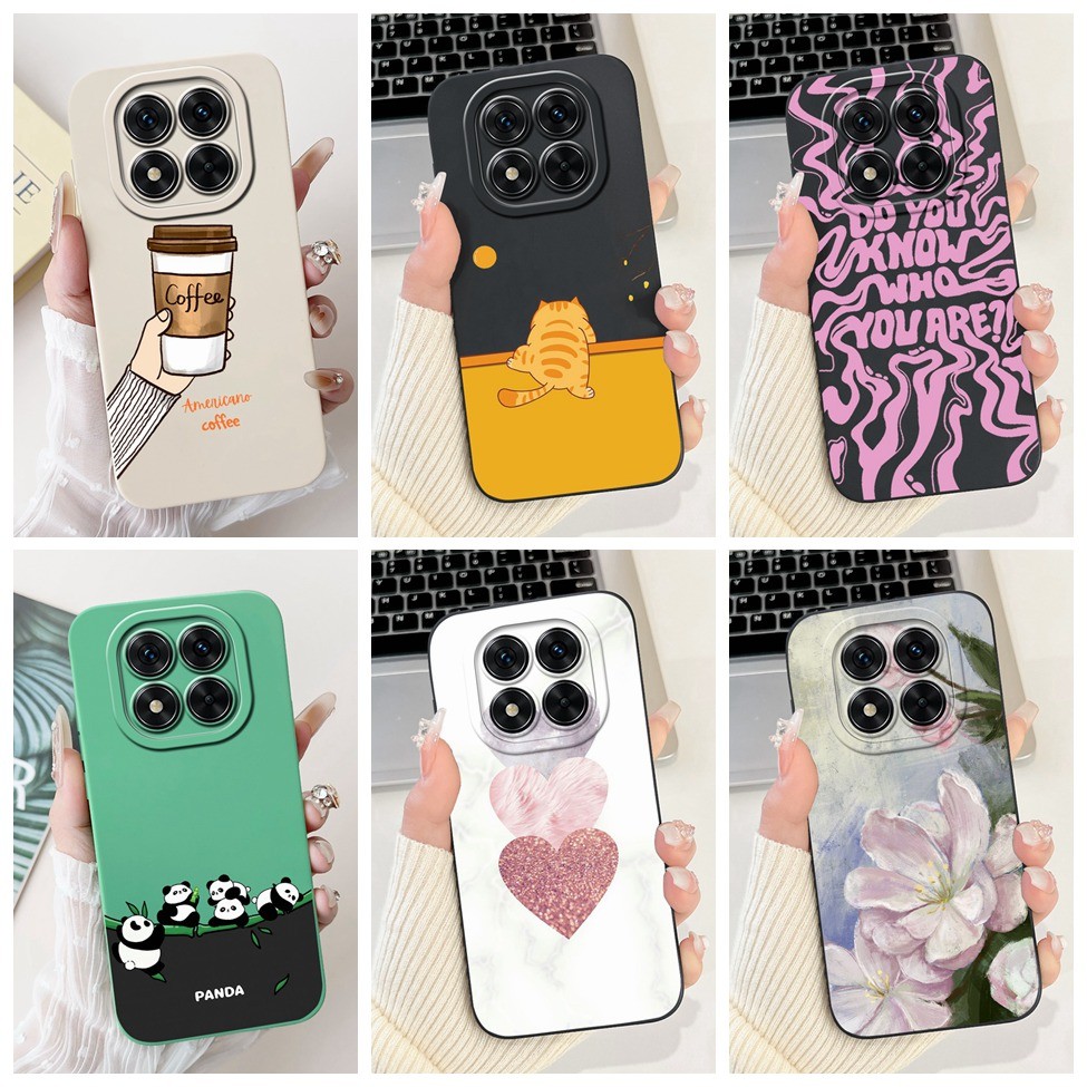 Capa Para Redmi Note 14 Pro 5G Caso À Prova De Choque Moda Bonito Gato Padrão Embalagem Silicone Pára-Choques