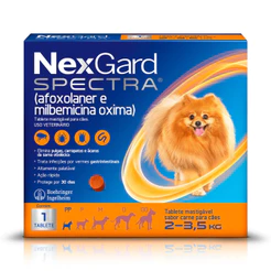 Nexgard Spectra Antipulgas e Carrapatos para Cães de 2 a 3,5kg 1 Tablete Mastigável