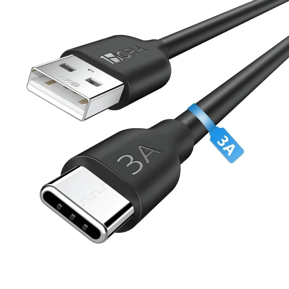 Cabo de Carregamento Rápido 1Hora Usb 2.0 A/C Carga Rápida 3A Macho/Macho 1Metro Preto em Oferta na Shopee