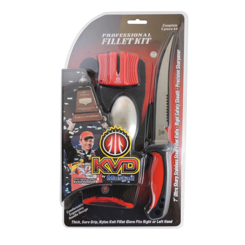 Kit Faca P/ Filetar e Acessórios KVD by Mustad - 5 Peças
