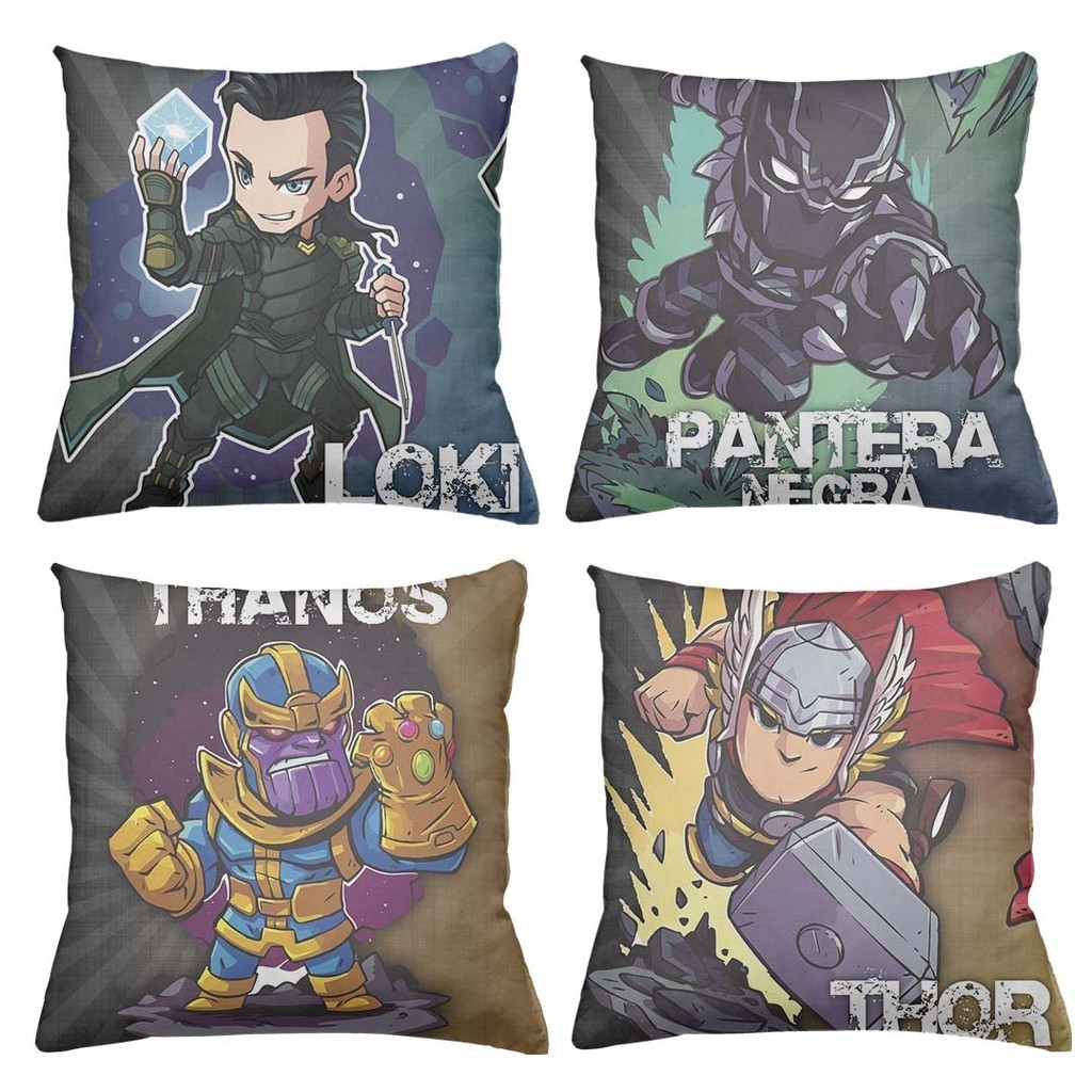 Kit 4 capas almofadas Super Herois 01