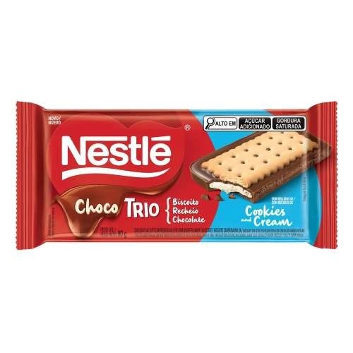 Chocolate Choco Trio Nestlé Recheio Biscoito C/ Baunilha 90g - Food & Beverages