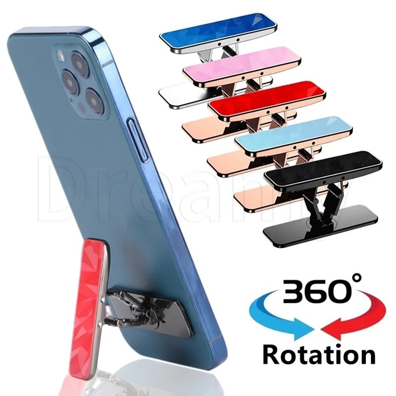360 ° Suporte Para Telefone Rotativo-Metálico-Auto-Adesivo-Fivela Celular Ajustável De Mesa Mini Dobrável Invisível