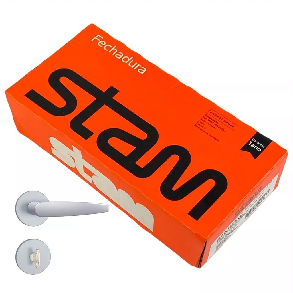 Fechadura Stam 823/33 Porta Banheiro Roseta Redonda Inox