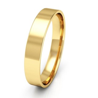 Aliança de Casamento 4mm Reta Fininha Unidade Dourada Anel Noivado Quadrado Banhada Aço Inoxidável 316L Cor Ouro 18k R