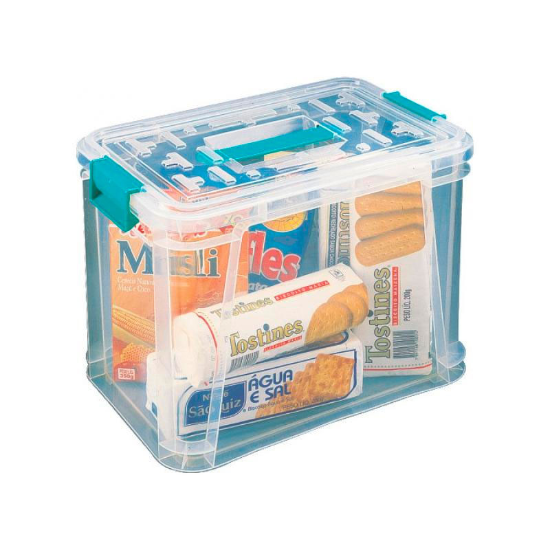 Caixa organizadora box alta C/trava cristal OR02 16,5L São Bernardo em Oferta na Shopee