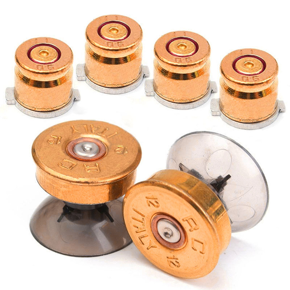 FebT_ 6Pcs Substituição De Botões De Bala De Metal Kit Polegar Para O Controlador Sony PS4/PS3