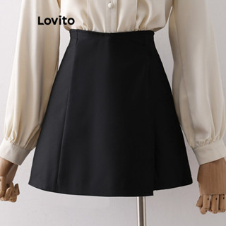 Lovito Casual Shorts Falso 2 em 1 para Mulheres L80ED186