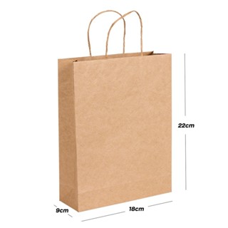 Sacola Papel Kraft Alça P 18x22x9cm 10und em Oferta na Shopee