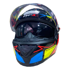 CAPACETE FW3 GTX 43 AMARELO E AZUL 56