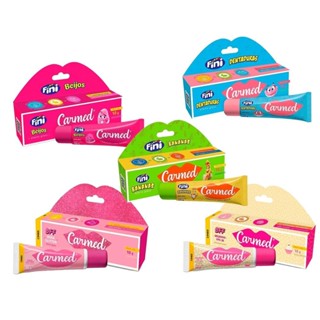 Kit 5 Unidades Hidratante Labial Carmed Fini Banana/Beijos/Dentadura/BFF Beijinhos/BFF Ros...