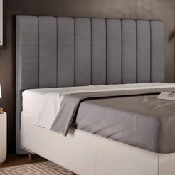 Cabeceira Cama Box King 195 cm Dália W01 Linho Cinza Escuro - Lyam Decor