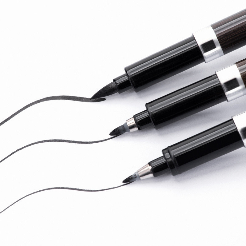 3 pcs Lote De Caligrafia Canetas Pincel Para Escrita brush pen caneta personalizada