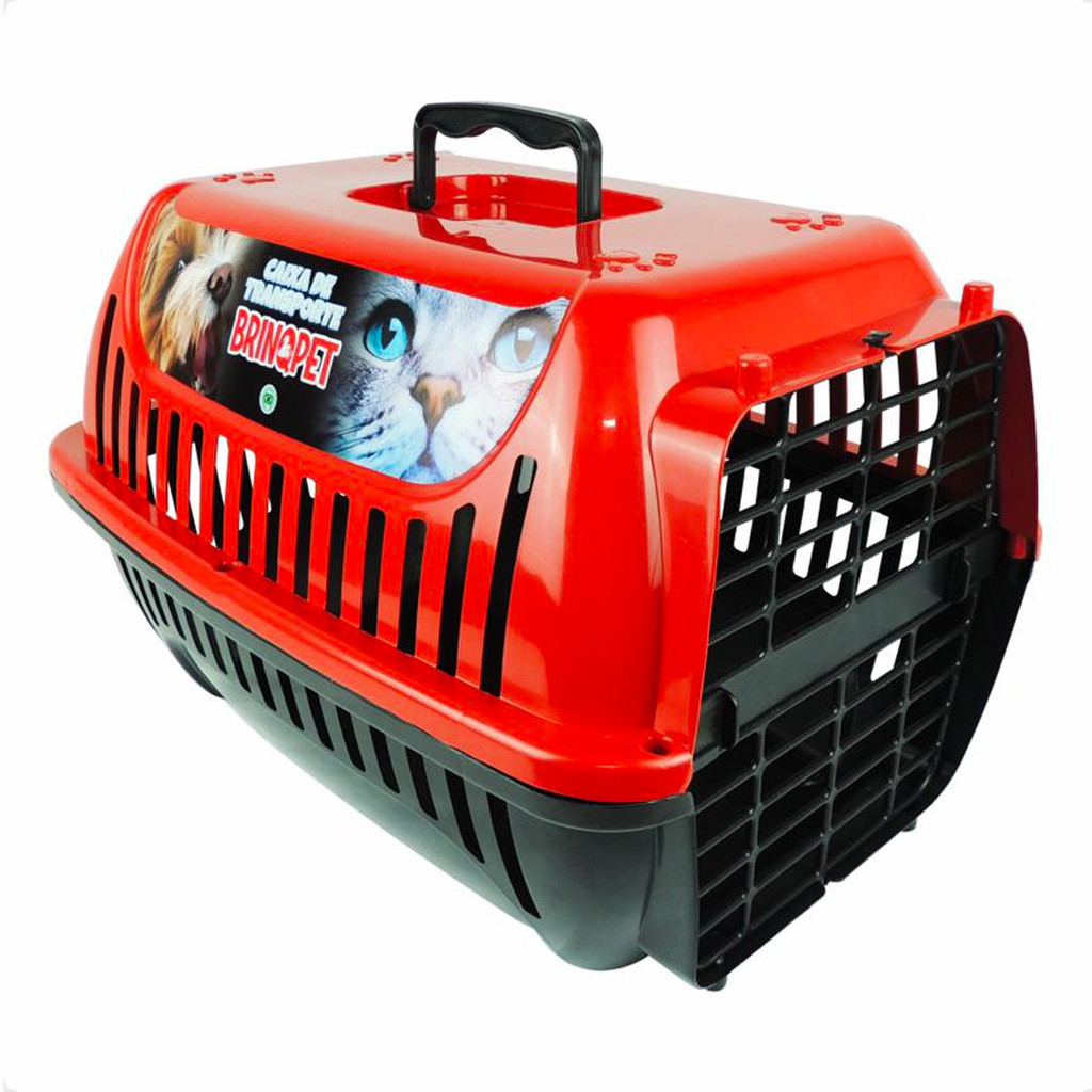 Caixa de Transporte Brinqpet Nº 2 para Cães e Gatos - Vermelho em Oferta na Shopee