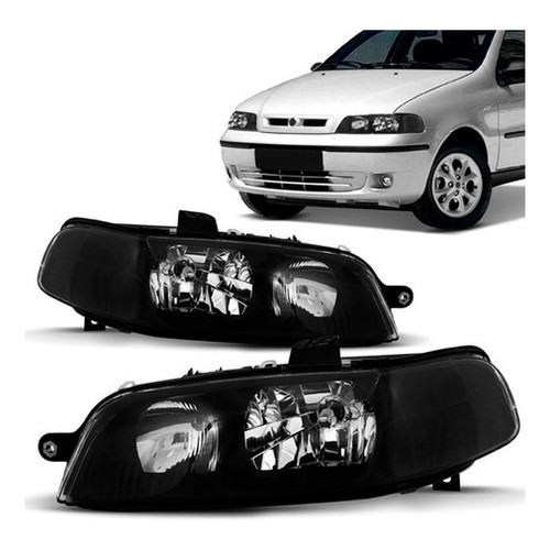 FAROL PALIO 2001/2003 MASC NEGRA CARCACA PRETA LADO ESQUERDO em Oferta na Shopee