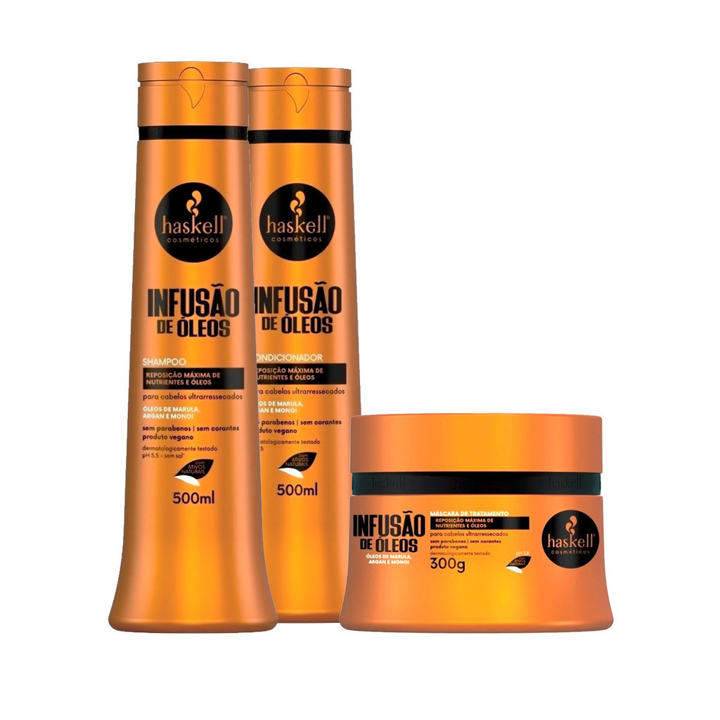 Kit Haskell Infusão De Óleos Shp/Cond 500ml +Máscara 300g