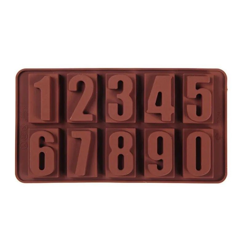 Forma De Silicone Números Em Relevo Para Chocolate, Parafina