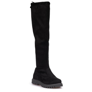 Bota Over The Knee Infantil Menina Fashion Camurça Stretch Tratorada em Oferta na Shopee