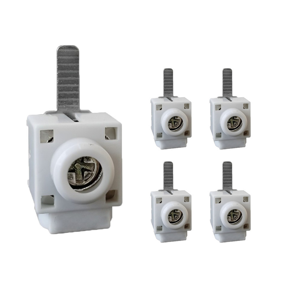 Kit 5 Conector Terminal Genérico 25mm Saída Frontal Cabo Elétrico Conexão Barramento Trilho DIN