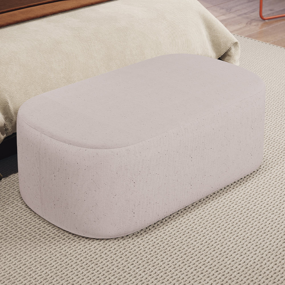 Puff Decorativo Orgânico Para Living Quarto 100cm Doha W01 Linho Bege - Lyam Decor em Oferta na Shopee