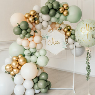 Kit Bexiga Verde Eucalipto Arco Desconstruido Balão Dourado Metalizado 6" 10" Polegadas Festa Decoração e Aniversario em Oferta na Shopee