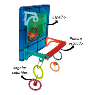 Brinquedo Multiplay Diversao C/ Poleiro e Espelho Calopsita e Aves diversas em Oferta na Shopee