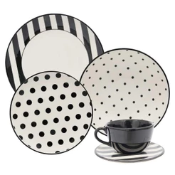 Aparelho de jantar 10 peças Oxford Unni Stripes And Dots