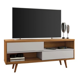 Rack Bancada Para TV até 50 Polegadas NT 1180 Notável Off White / Freijó Trend em Oferta na Shopee