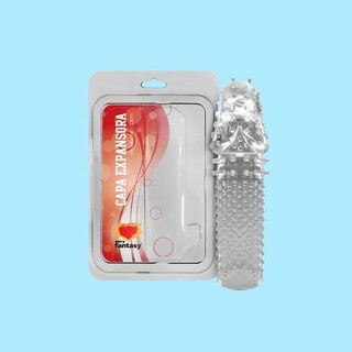Capa Peniana Expansora em Silicone Transparente com Cerdas Estimuladoras e Preenchimento Interno - Sexy Fantasy | 12 x 2,7 cm em Oferta na Shopee
