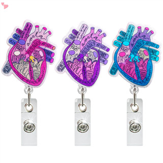 Carreto De Crachá Do Coração Com Cartão De Identificação Tag Retractable Cardiac Phlebotomy Badge Reel Holder Acrílico Enfermeira Clip Para Estudante Doctor Hospital Anatomia Assistente Médico Acessório De Trabalho em Oferta na Shopee
