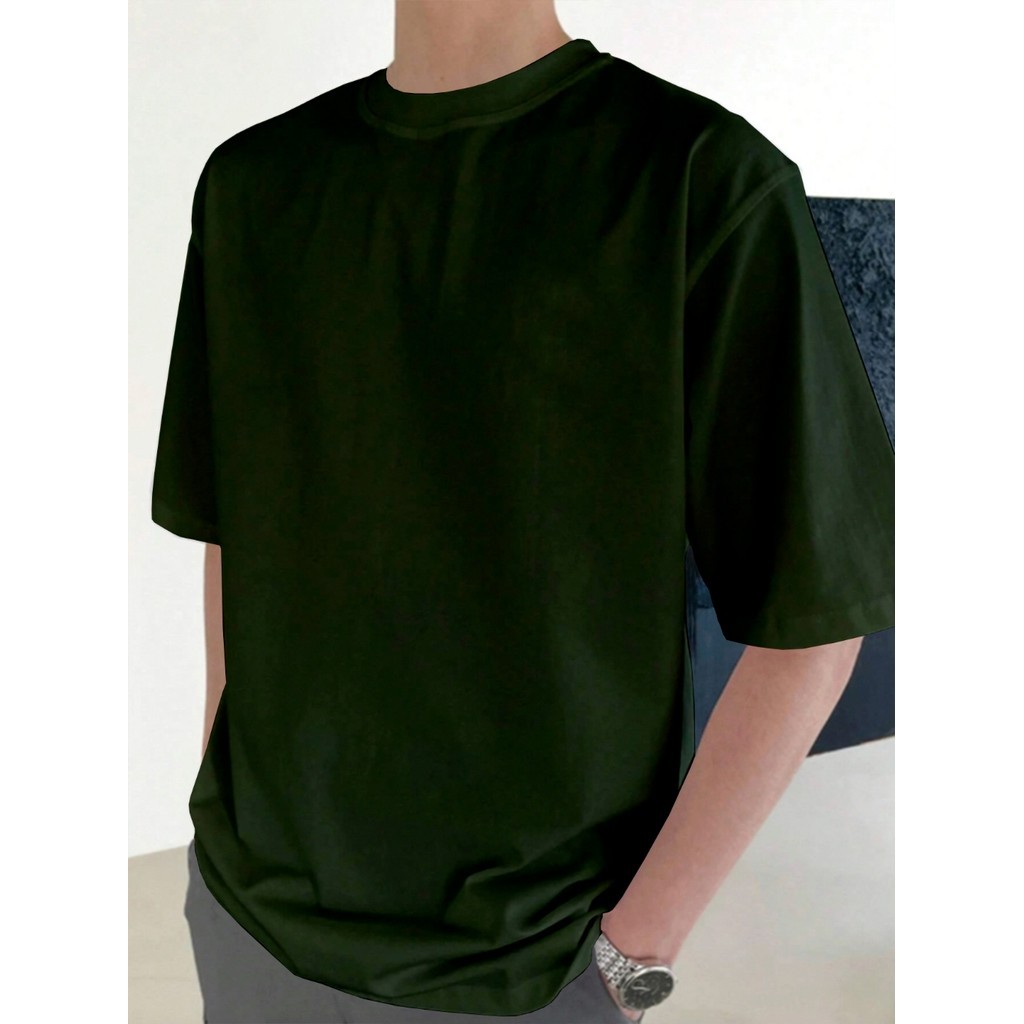 Camiseta Casual Fitness Sem Estampa Larga Confortável Blusa Oversized Longa Esportiva Lisa Frente