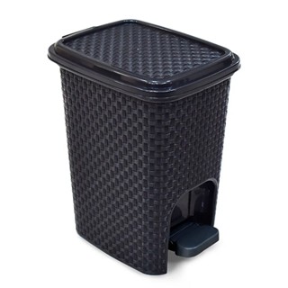 Lixeira com Pedal Rattan 7 Litros Preto Arqplast Lixeira Cozinha Escritorio Resistente em Oferta na Shopee