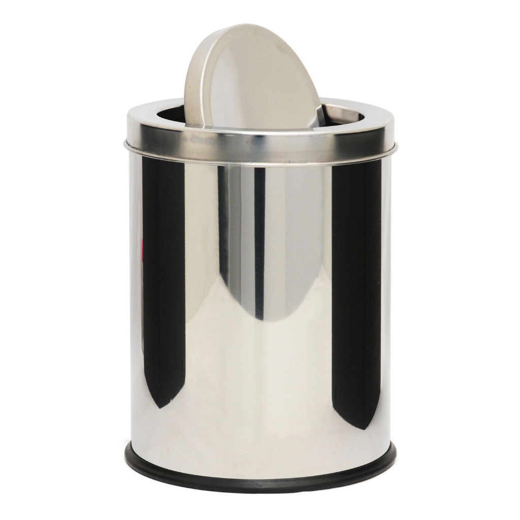 Lixeira Inox Tampa Basculante Banheiro Cozinha Peq 3L Wincy
