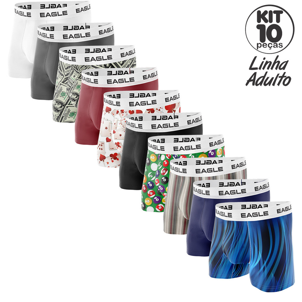 Imagem Kit Com 15 Cuecas Boxer Masculina Extremamente Confortável Para o Dia a Dia