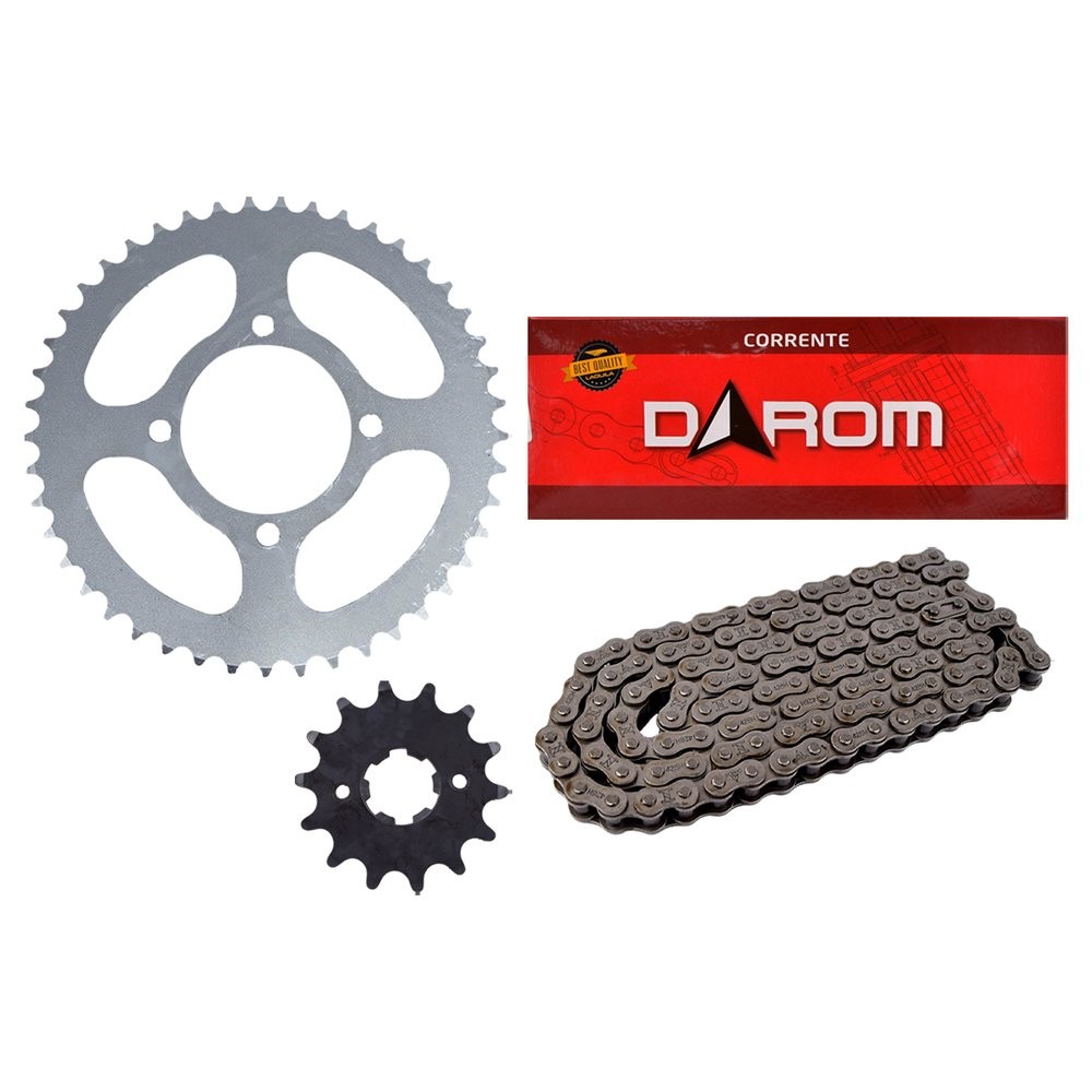 Kit Relação Transmissão Coroa Pinhão 45/14D YBR 125 Factor 125 2000 até 2014 Original Corrente Darom